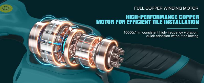 Seesii KP-160B Tile Vibration Tool, Cordless Tile Vibration Leveling Machine with 2×2000mAh Batteries, 160mm Large Suction Strong Grip, 12-Speed Adjustable Tile Tools for Floor/for the Pro and DIY fathersdaygift Outdoorfun