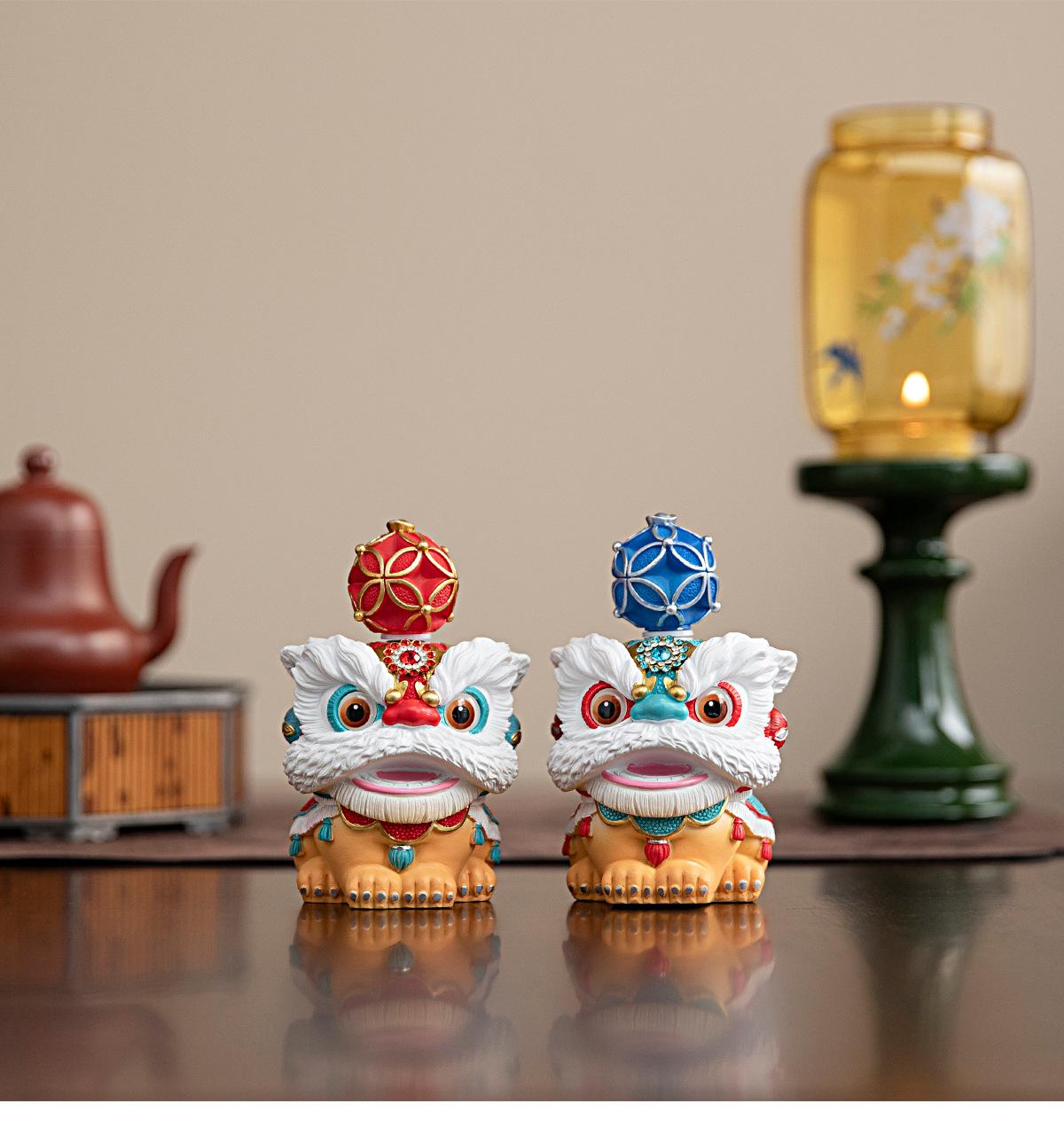 Creative Oriental Lion Ornament Unique Desktop Decoration Decorative Item Craft Birthday Gift Party Favor Personal Collection Ornament