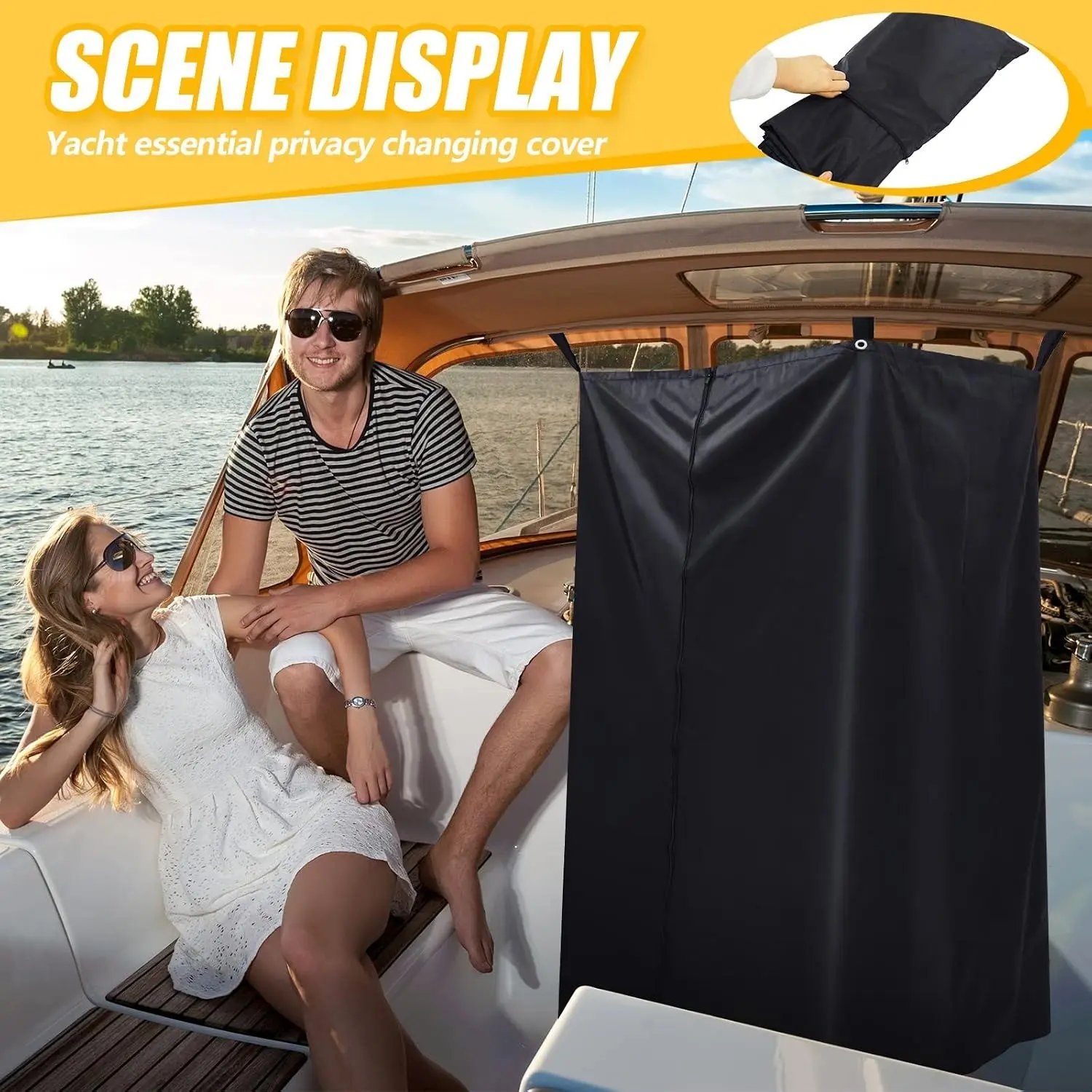 Portable Privacy Tent for Boats, Easy-Up Pontoon Enclosure, 27w X 30D X 72h, Includes Bag, Ideal for Changing Rooms
