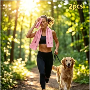 Dopamine Light Quick-Dry Sweat Absorbent Towel, Soft Fashion Pet Print Style, 35x100cm Extended Size, Ideal for Sports, Fitness, Yoga, Outdoor