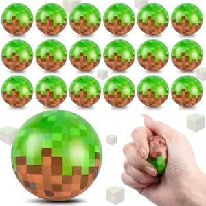 24 PCS Pixel Stress Balls for Kids Party Favors, 1.57 Inch Mini Foam Anxiety Relief Fidget Sensory Toys, Pixel Theme Squeeze Toys Bulk for Birthday Goodie Bags, Carnival Gifts & Classroom Prizesfidget toys