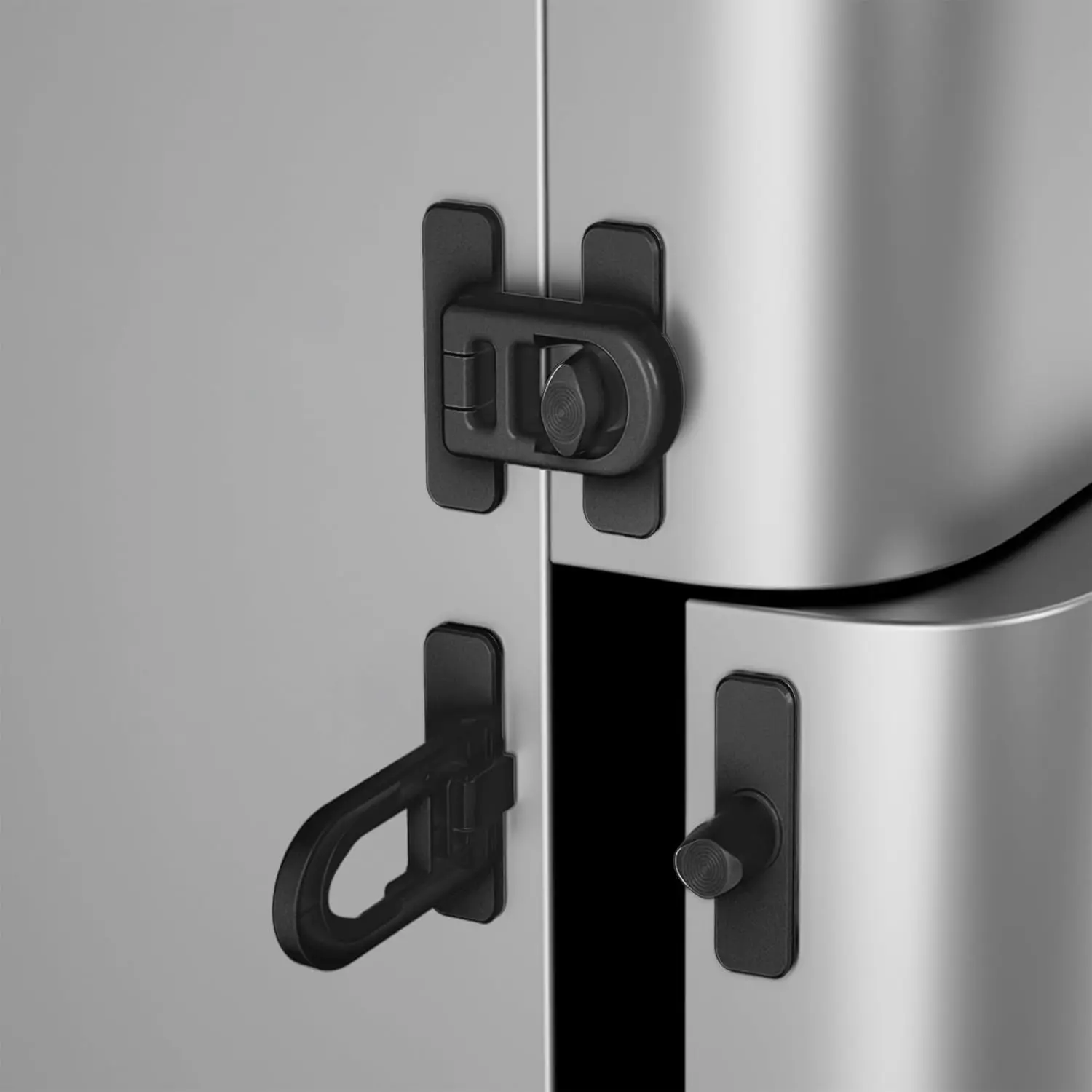5 Pack Child Refrigerator Lock with Sticky Pads, kids Safety Locks for Doors, RV Refrigerator, Oven Lock Safety Baby Cabinet Locks, Black