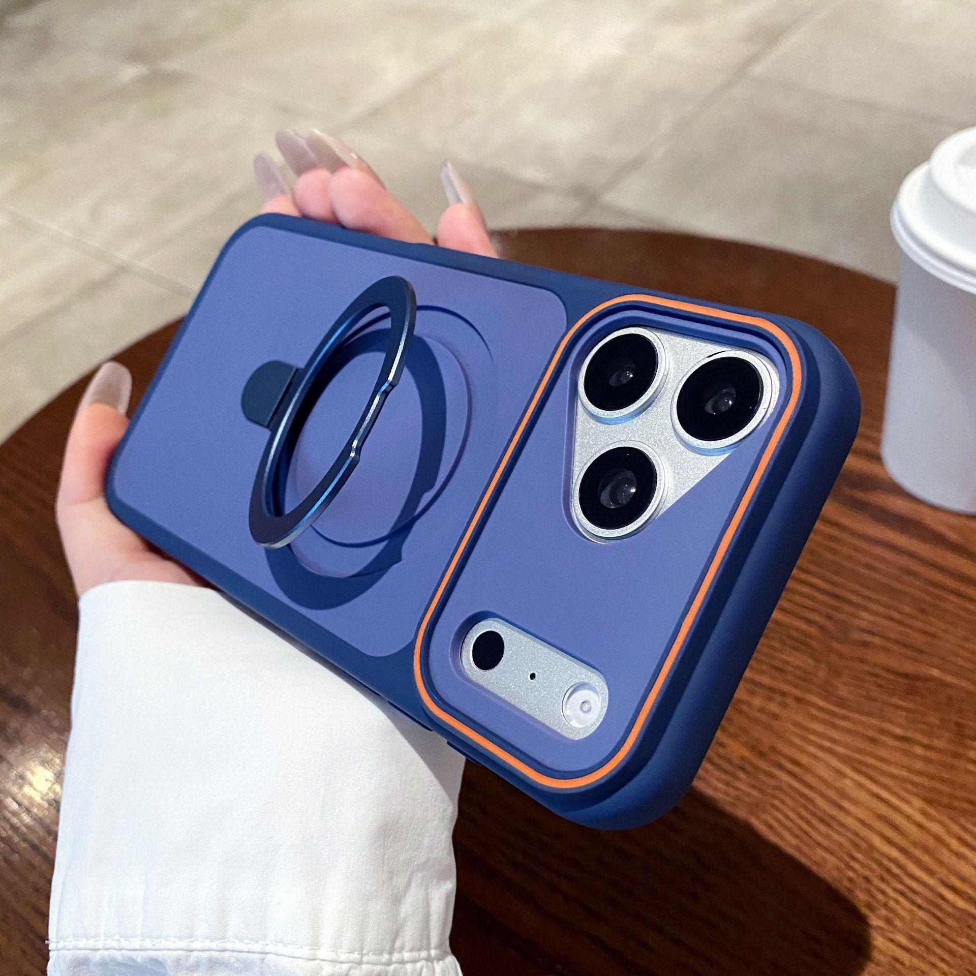 Dual-color Phantom Stand Case for Apple 17 Pro Max, iPhone 16 Pro Max Magnetic Charging 15 Protective Cover