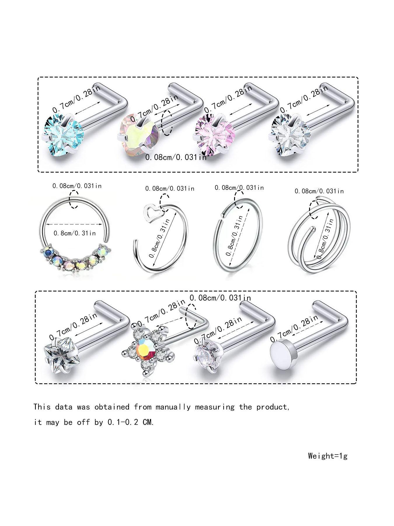 Simple Elegant Rhinestone Decor Nose Ring, Gift for Wife, Nose Studs for Women, Body Jewelry for Party, Daily Clothing Decor, Exquisite Jewelry for Gift Simple Elegant Rhinestone Decor Nose Ring, Gift for Wife, Nose Studs for Women, Body Jewelry for Party, Daily Clothing Decor, Exquisite Jewelry for Gift