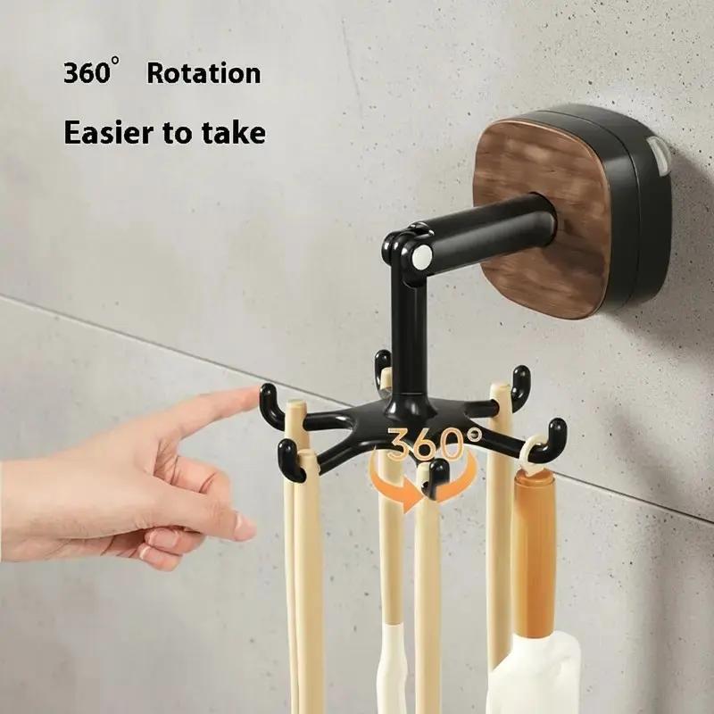 6-Claw Hook for Kitchen Utensils, 360° Rotatable and Foldable, No Drilling Required (vacuum), Wall Mounted Storage, Also for Bathroom, Bedroom, Office 6-Claw Hook for Kitchen Utensils, 360° Rotatable and Foldable, No Drilling Required (vacuum), Wall Mounted Storage, Also for Bathroom, Bedroom, Office