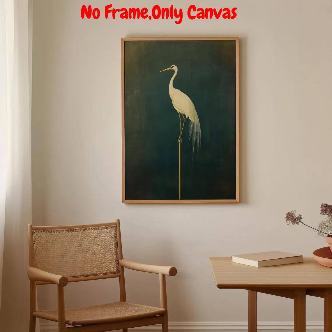 Vintage Bird Pattern Unframed Painting, 1 Count Retro Wall Art, Canvas Wall Art, Wall Decor for Home Living Room Bedroom Study Room, Home Decor, Ornaments