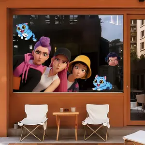 Large Cartoon Sticker, Self-Adhesive Wall Decal, Mould-Proof, for Living Room, Bedroom, Birthday Party Gift, Removable Wallpaper