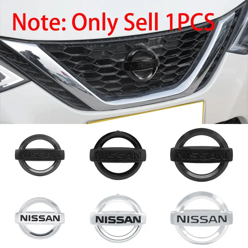 For Nissan Qashqai Juke Pulsar Sentra Altima Patrol Micra Rogue Almera Ver 3D ABS Car Front Head Hood Bonnet Grill Emblem Badge