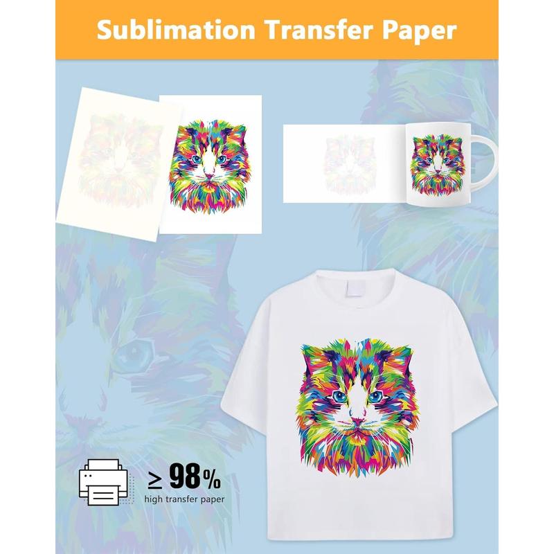 170 Sheets Sublimation Paper Heat Transfer Paper 8.5x11 inch A4 for Any Epson   Sawgrass Inkjet Printer with Sublimation Ink for Mug, T-Shirt,Light Fabric DIY 125gsm