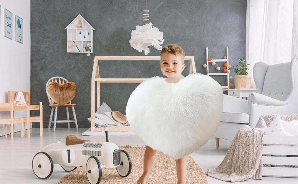 heart-pillow, sofa bed decoration, pillow decoration, room pillow (grey, 11.81inch X 15.74inch)