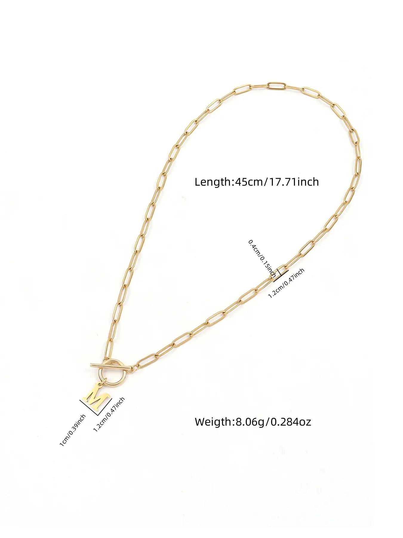 Letter Initial Pendant Necklace, Fashion OT Buckle Design Jewelry for Party, Daily Decor, Trendy All-match & Exquisite Jewelry for Birthday Gift, Exquisite Chain Jewelry, Letters Necklace