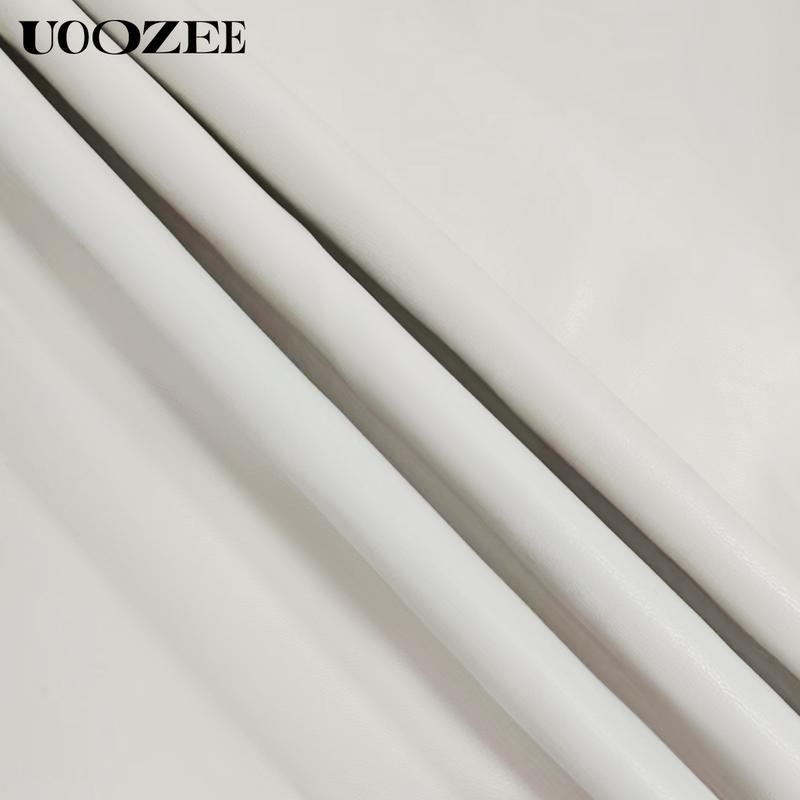 UOOZEE Women's New Fashion Autumn Winter Casual Fit Contrast Color PU Leather with Pockets Stand Collar Y2K Jackets, Puff Sleeves Patchwork Zipper Cropped Short Outerwears Coats