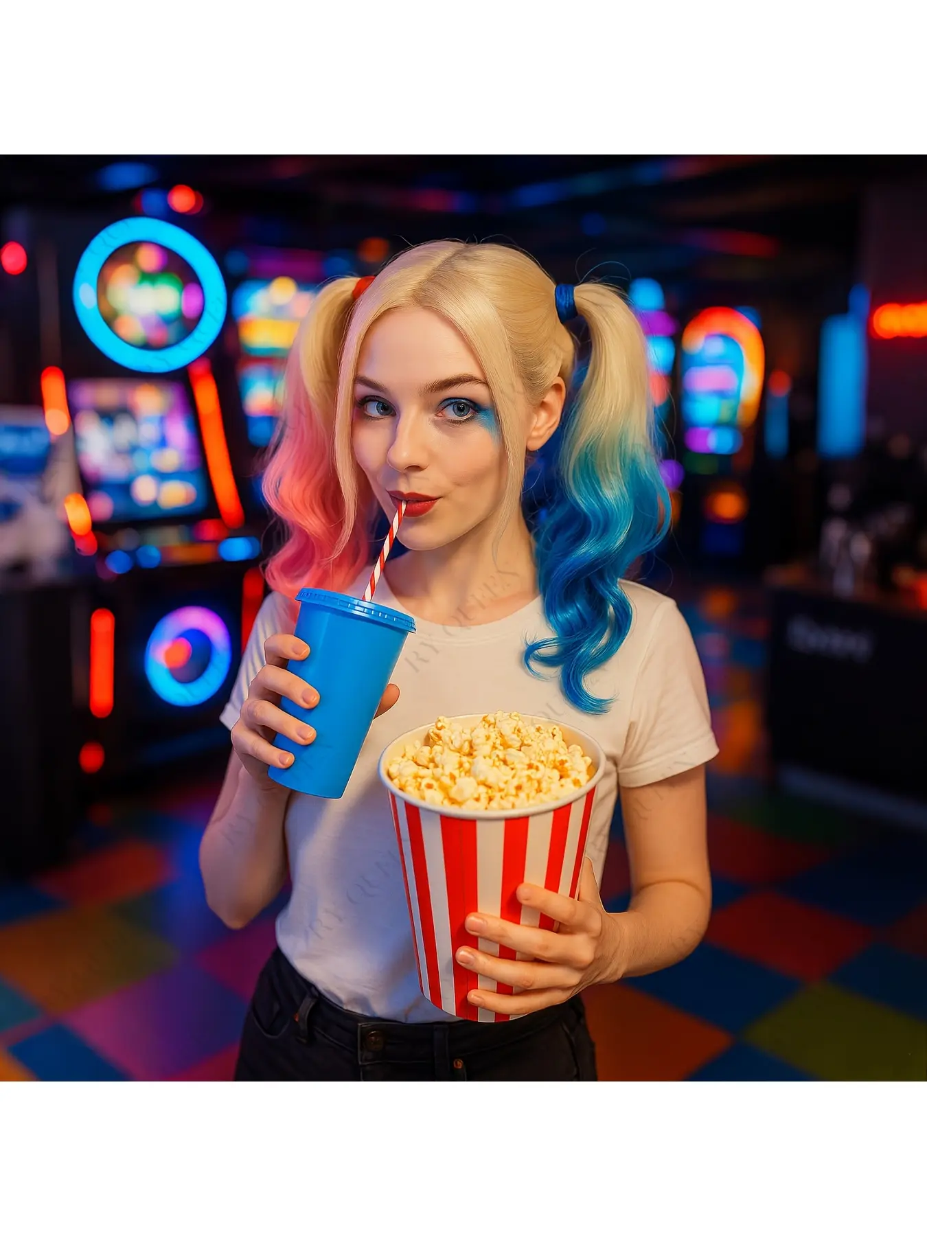 Pink And Blue Twin Tails Cosplay Wig, Heat-Resistant Synthetic Fiber, Suitable for Cosplay, Themed Parties, And Daily Wear - Perfectly Fits Women