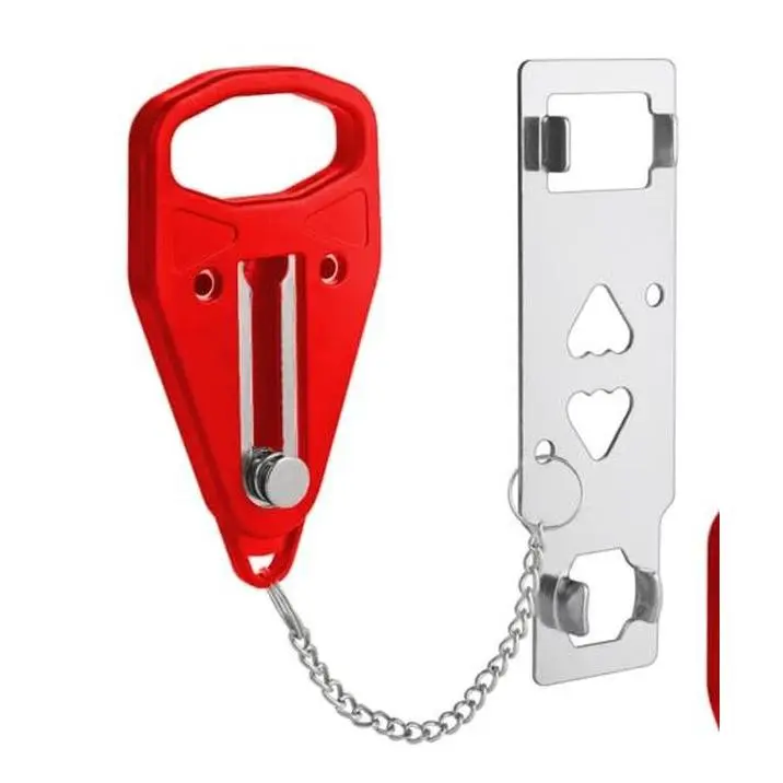 Portable Door Lock for Travel, Door Lock Self-Defense Security Device for Home, Apartment, Hotel, Living Motel, School Dorm, House for Open Inwards Door door stop alarm