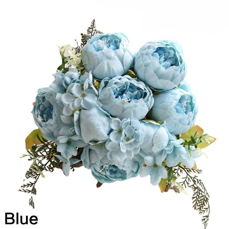 High Quality Artificial Mixed Flower Peony Hydrangea Flower Bouquet Set for Wedding Party Home Decor Christmas Halloween Table Centerpiece Living Room Dining Room Decoration Mothers Day Gift Ins Style Faux Floral Arrangement