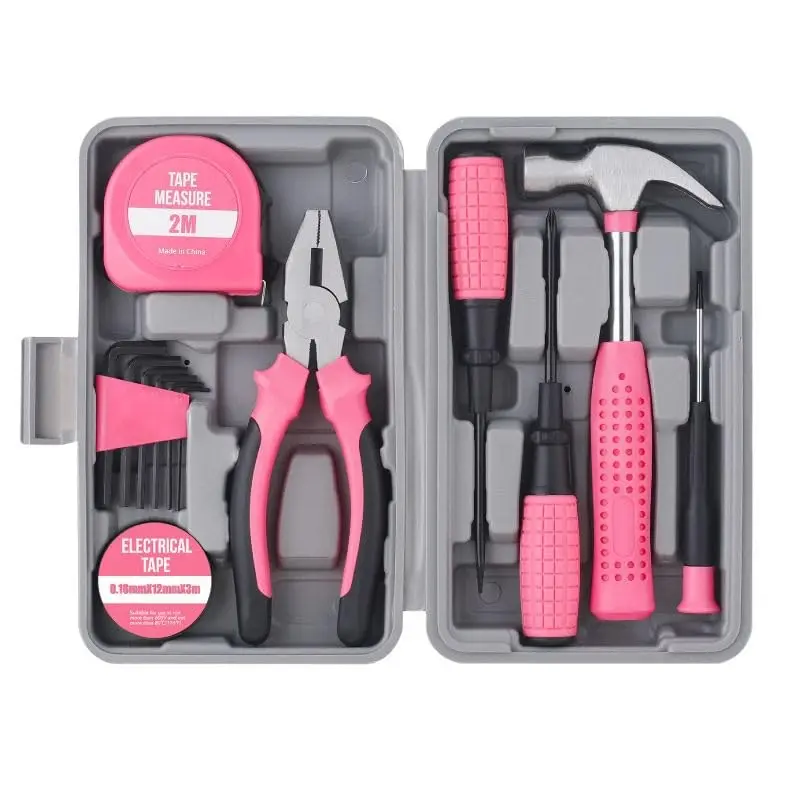 Carbon Steel Hand Tool Kit, Compact Portable Storage Box, Ideal for Home Repair and Furniture Assembly, Essential DIY Tools Set