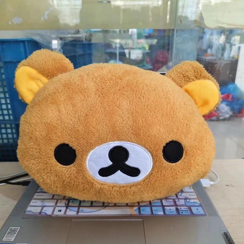 2026 New Cute Rilakkuma Plush Warm Hand Pillow Cartoon Bear Peluche Stuffed Toy Soft Cushion Christmas Birthday Gift