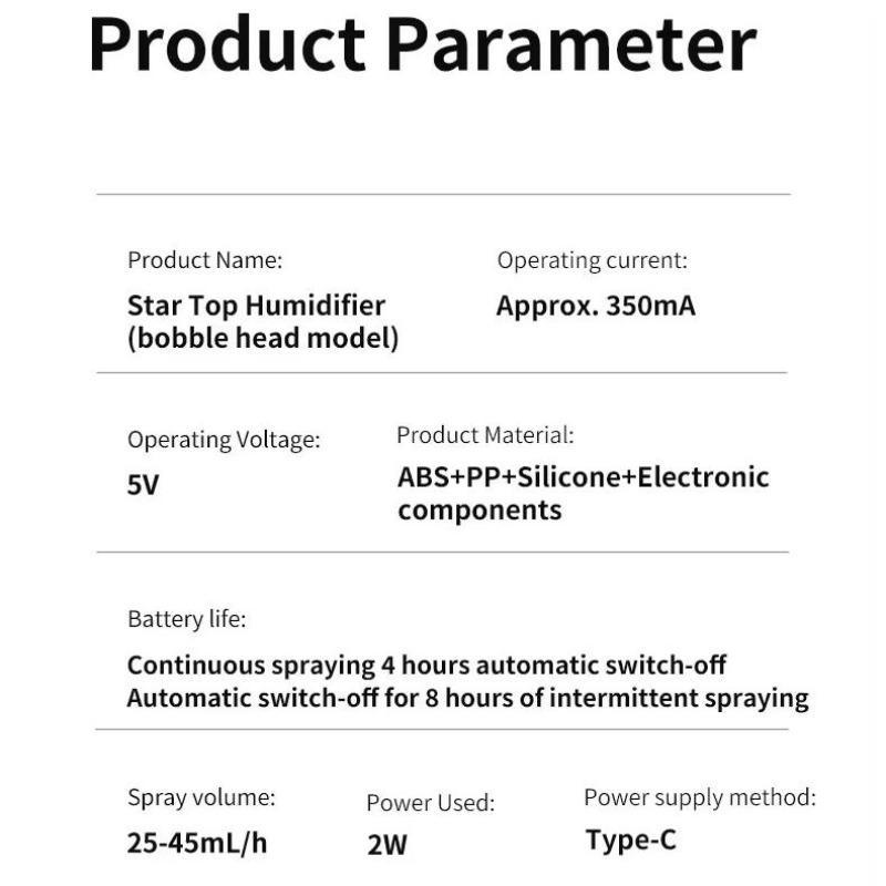 USB Powered Starry Sky Projector Cool Mist Humidifier, 1 Count Rotatable Car Air Humidifier, Household Air Humidifier for Home & Car Use