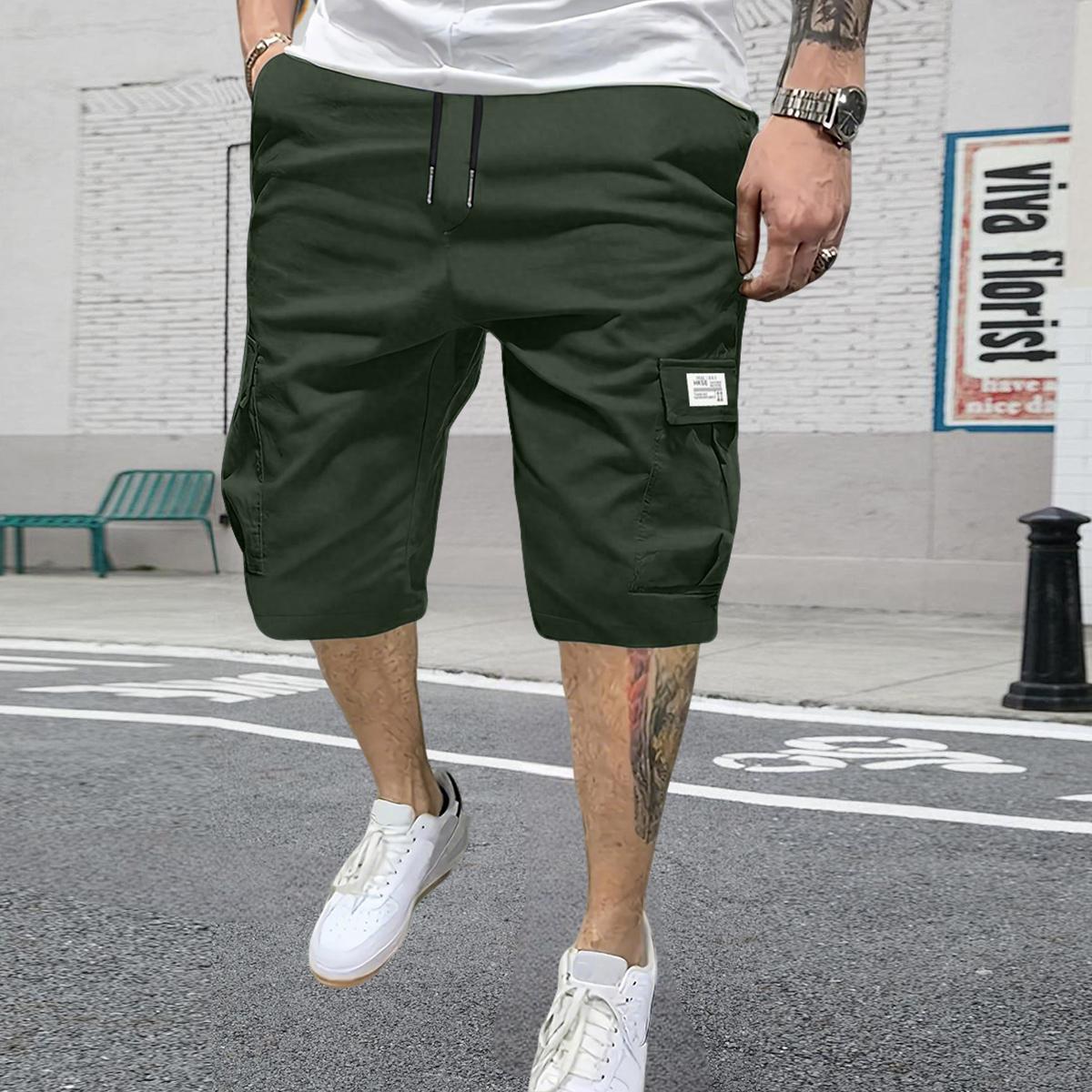 4 Piece Men's Shorts Set Brown Black & Green Slanted Pockets Versatile Casual Wear 4 Piece Bottoms for Everyday Use Menswear Overalls shorts men SpringStatements