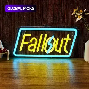 Fallout Letter Pattern Neon Sign, 1 Count USB Powered Neon Sign Light, Decorative LED Light for Home Party, Bar & Game Room Decor, Home Decor Supplies