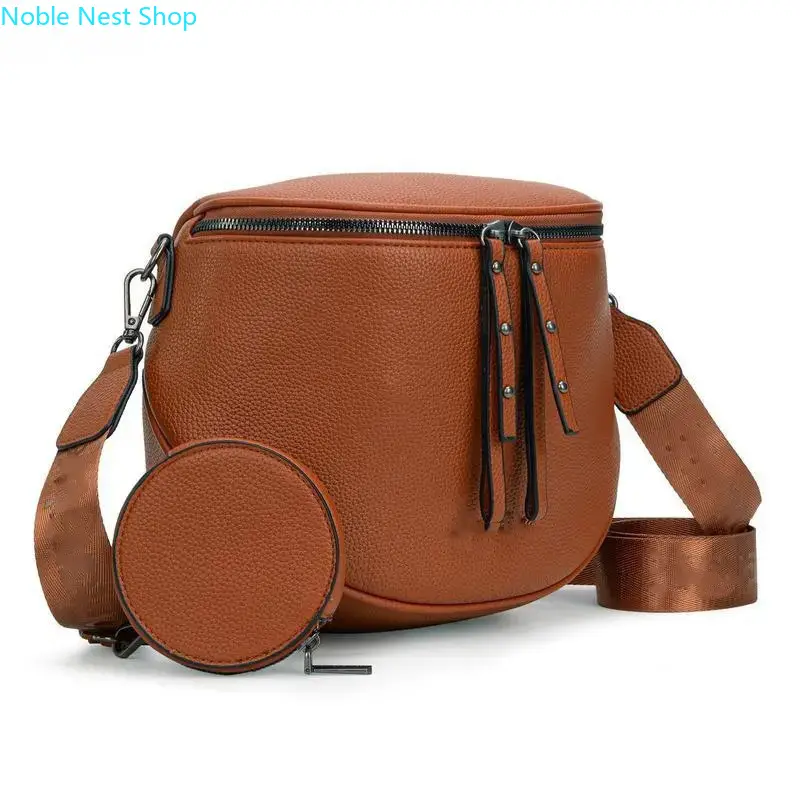 Waterproof Leather Cosmetic Pouch for Women, Large Capacity Travel Makeup Bag with Zipper Closure and a Removable Strap, Everyday Use