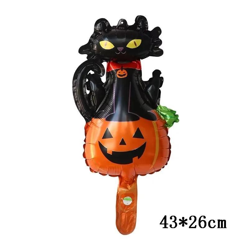 25Pcs Mini Halloween Pumpkin Ghost Foil Balloons Bat Skull Pumpkin Air Globos Kids Toys Horror Halloween Night Party Decorations