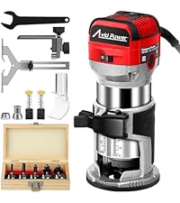 630W 5.3 Amp Wood Router Tool with Fixed Base Compact Router for Woodworking, 35,000 RPM, 1/4" collet & 5 Trim Bits, Straight & Roller Guide, 2 Wrenches and Carbon Brushes -.com