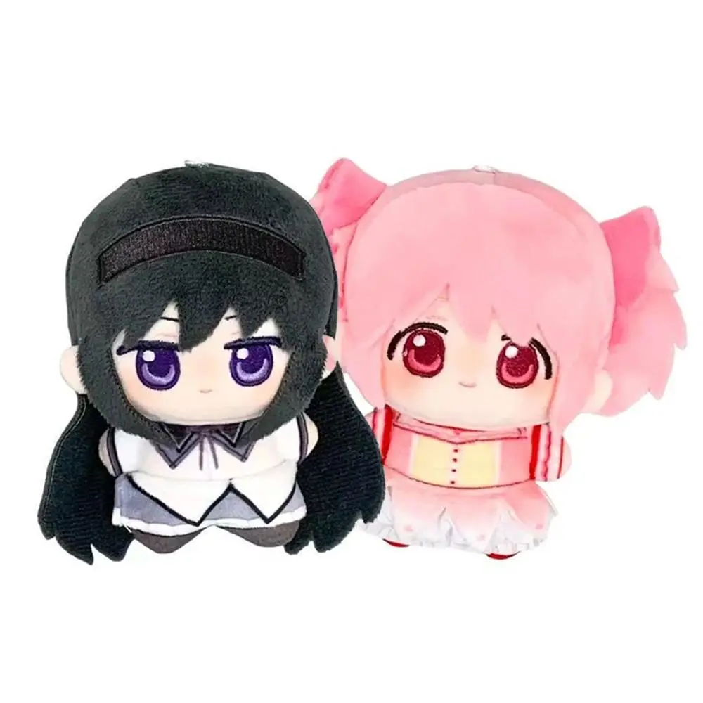 10cm Japanese Anime Magical Girl Plush Toys - Kaname Madoka & Akemi Homura Soft Stuffed Dolls, Pendant Backpack Keychain, 2026 Hot Item, House Decoration, Birthday Gift