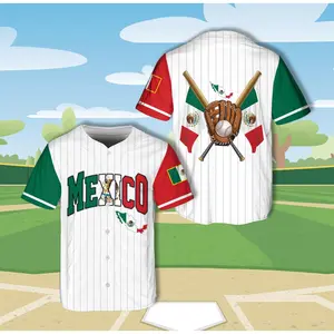 Mexican baseball jersey, exclusive Mexican eagle flag, the same style as Mexican families' outfits for baseball game days, specially designed for baseball fans