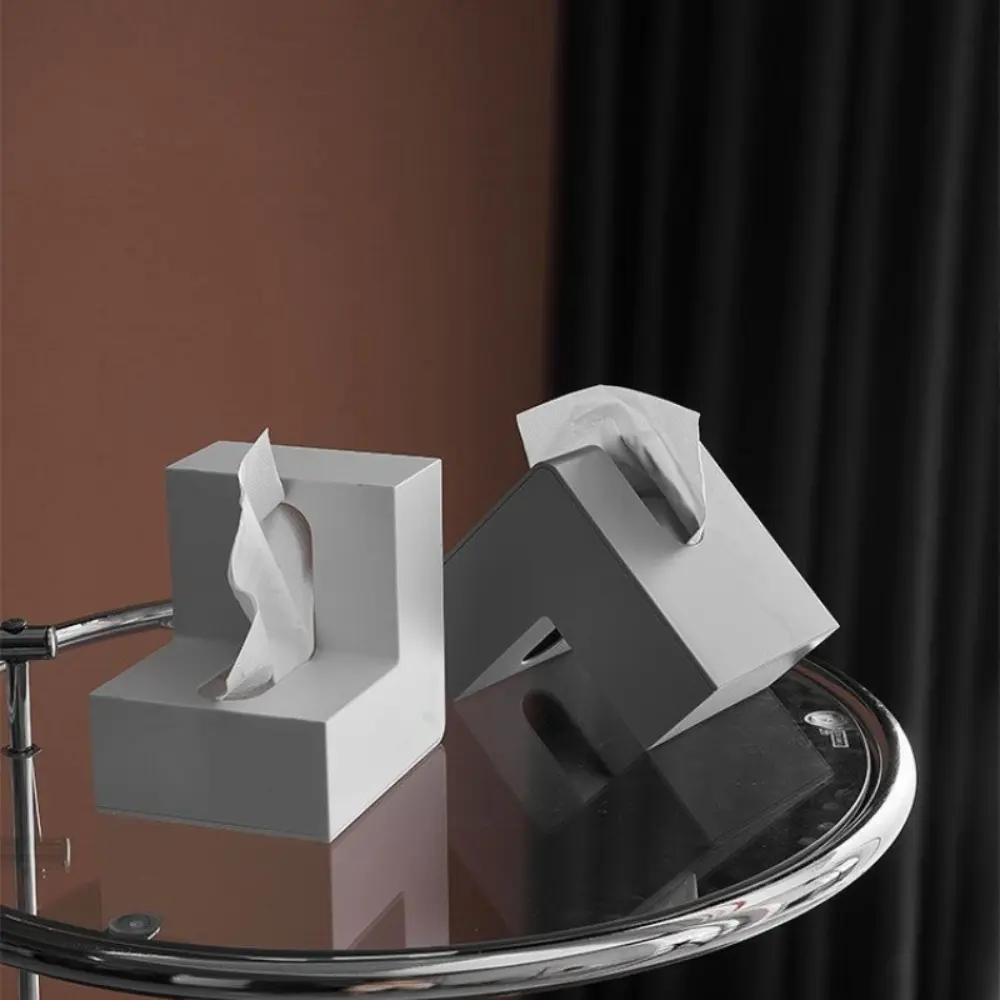L-shaped Ins tissue box desktop decoration tissue organizer boutique creative light luxury style kitchen storage accessories Tissue Box Living Room Creative Home Paper Box Simple Bedroom Living Room Tea Table Desktop Decoration Tissue Storage