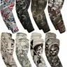 8 Pairs Cooling Arm Sleeves for Men Anti Slip Sun Protection Temporary Tattoo Sleeves Cooling Arm Covers for Men