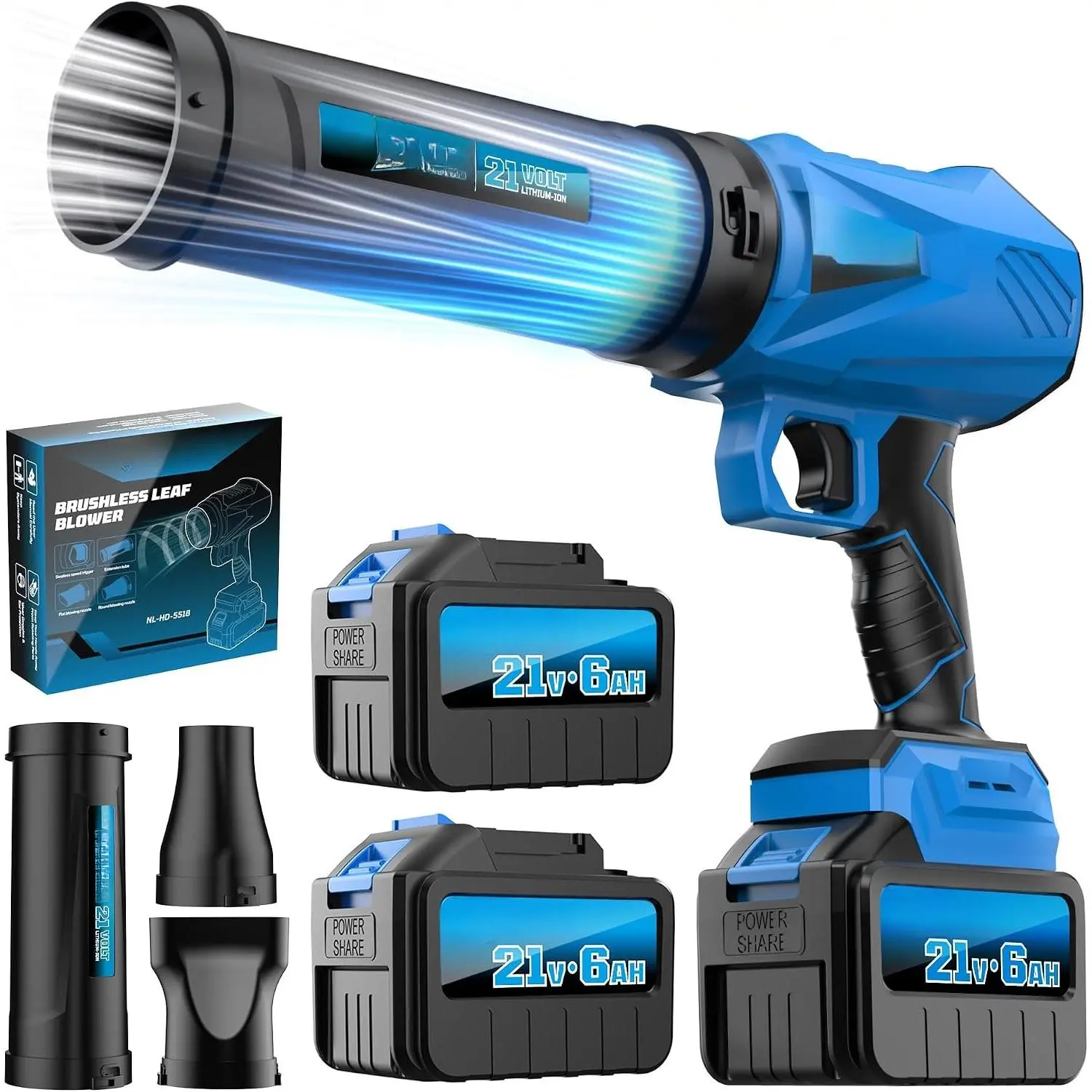 Handheld Leaf Blower Cordless with 2×6.0Ah ,  Turbo Jet Blower for Leaves Dust &  Drying, Lightweight Small Blower for Patio Cleaning Lawn Care & Yard Work