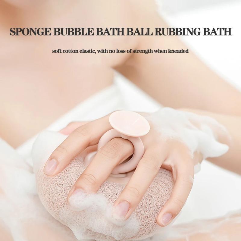 4PCS Multifunctional Massage Shower Ball - Soft Skin-Friendly Flower Bath Sponge for Rich Foam, Deep Cleansing & Back Rub | Cute Bathroom Exfoliation Tool