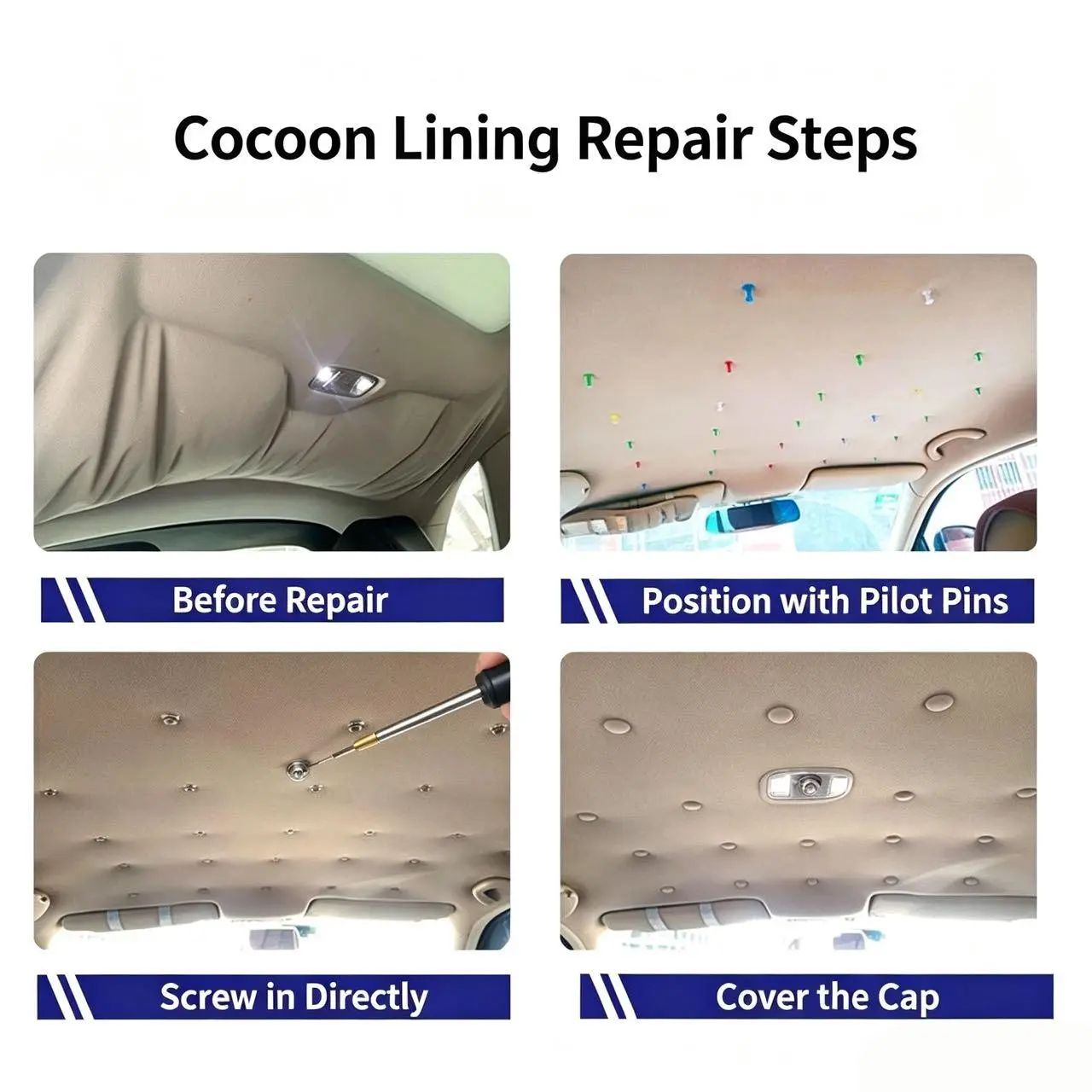 Car Roof Rack Clips Set, 20 Clips, Screwdriver, Tape Roll, Push Pins, 16 Colors Available, Essential Car Accessories, Automotive Accessory