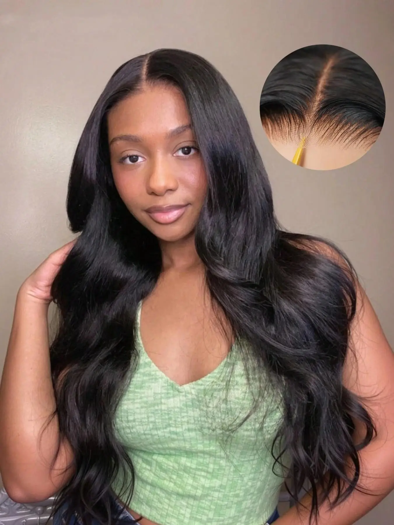 Body Wave 5x5 HD Lace Closure Human Hair Wig for Black Women 16–34 Inch 180% Density Glueless Wear & Go Pre-Cut Lace Pre-Plucked Natural Hairline Soft Volume Wig