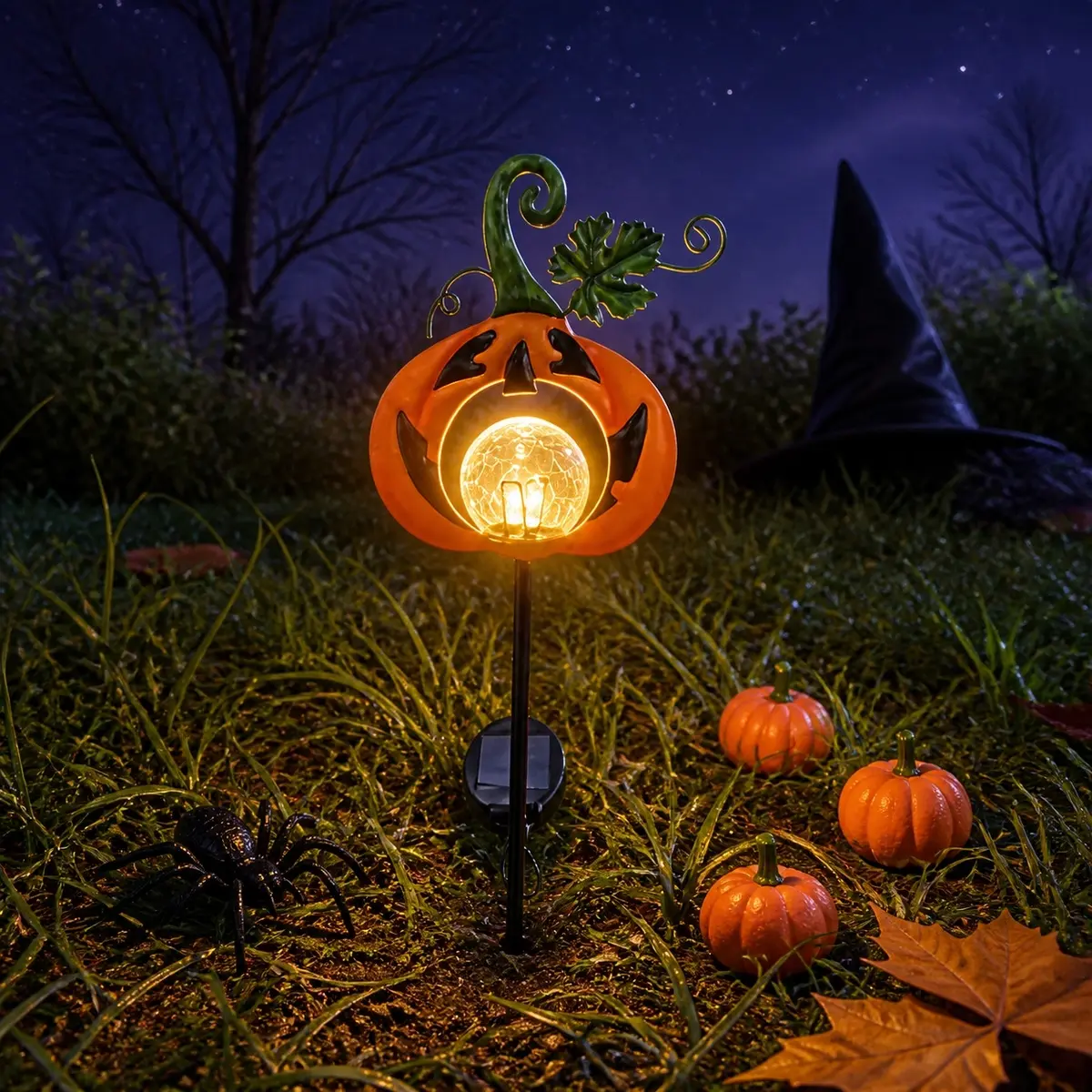 Waterproof Solar Halloween Pumpkin Projector Light - Outdoor Ground-Insert Landscape Lamp, Festive Decor for Yd, Patio, Pathway