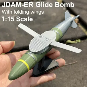 JDAM-ERGBU-62/32 glide bomb 1:15 scale model, with foldable wings- high-fidelity 3D printed replica of a precision-guided missile, aviation desktop ornament, tactical military gift for pilots, veterans, and tech geeks