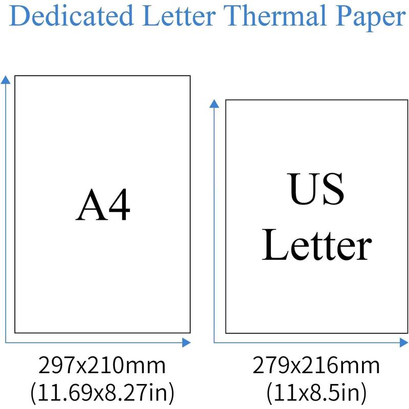 200 Sheets Thermal Printer Paper 8.5 x 11 Inch,Lasting 3 , Letter Size Thermal Paper, Compatible with M08F/A40 Thermal Portable Printer, Folded, Continuous Folding