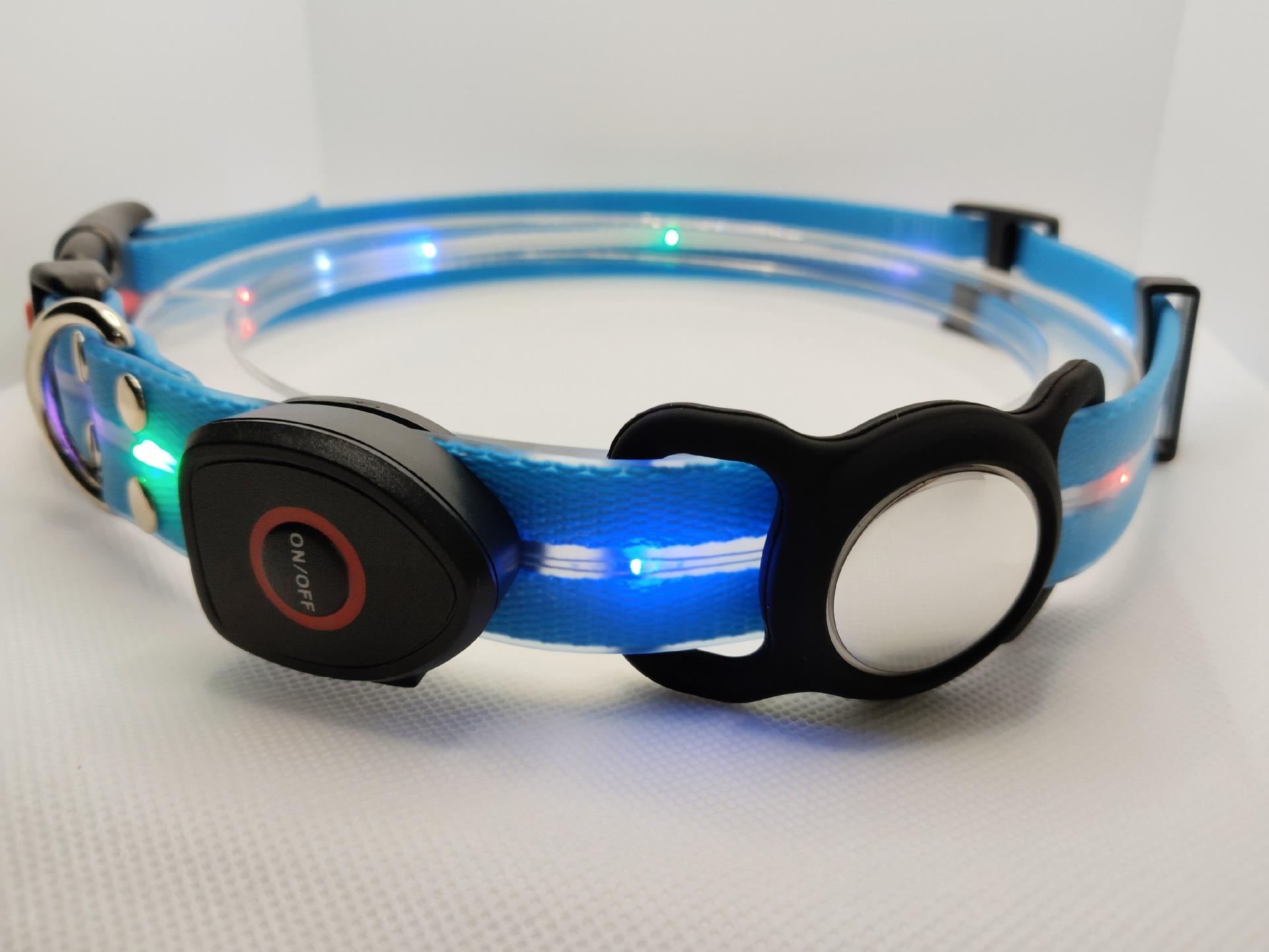 rechargeable luminous leather belt LED flashing collar with adjustable brightness, extremely cool. christmas  collar ball toy duney  leash Adjustable iyoshop  dog harness