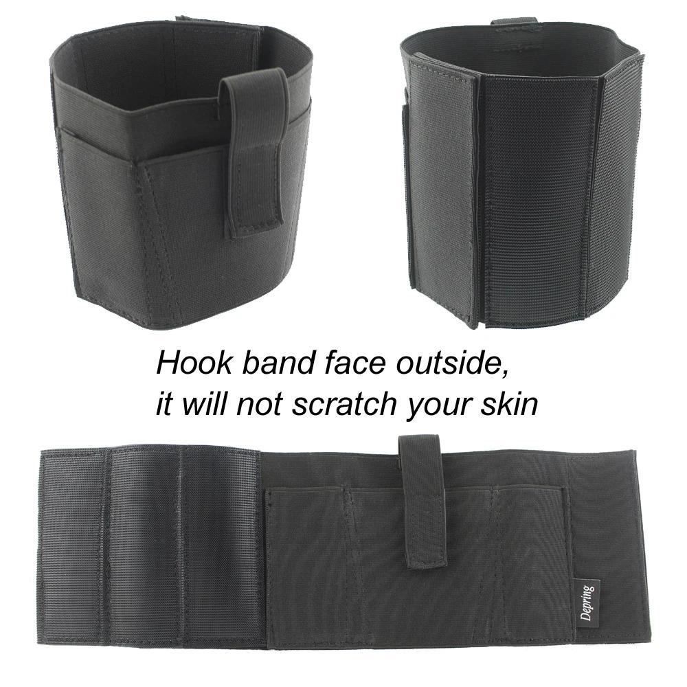 Black Nylon Ankle Holster - Concealed Carry with Magazine Pouch - Comfortable, Breathable, Durable, Secure Hook-and-Loop Strap, Elastic Band Retention Tactical Equipment 9MM 380 Glock 17 19 26 43x 1911 vnsh fn reflex holster for concealed carry