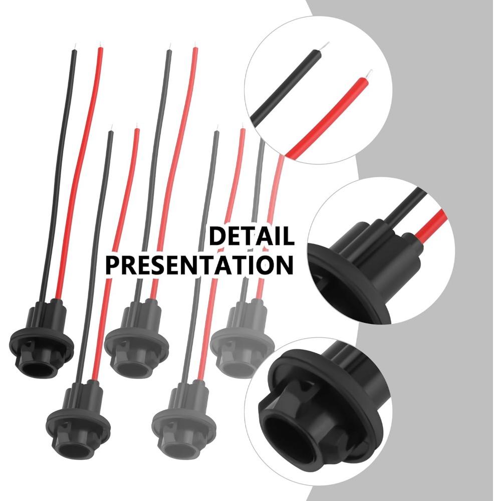 5PCS Bulb Socket with Wire Pigtail,T10 Socket For 158,161,168,175,194 ...