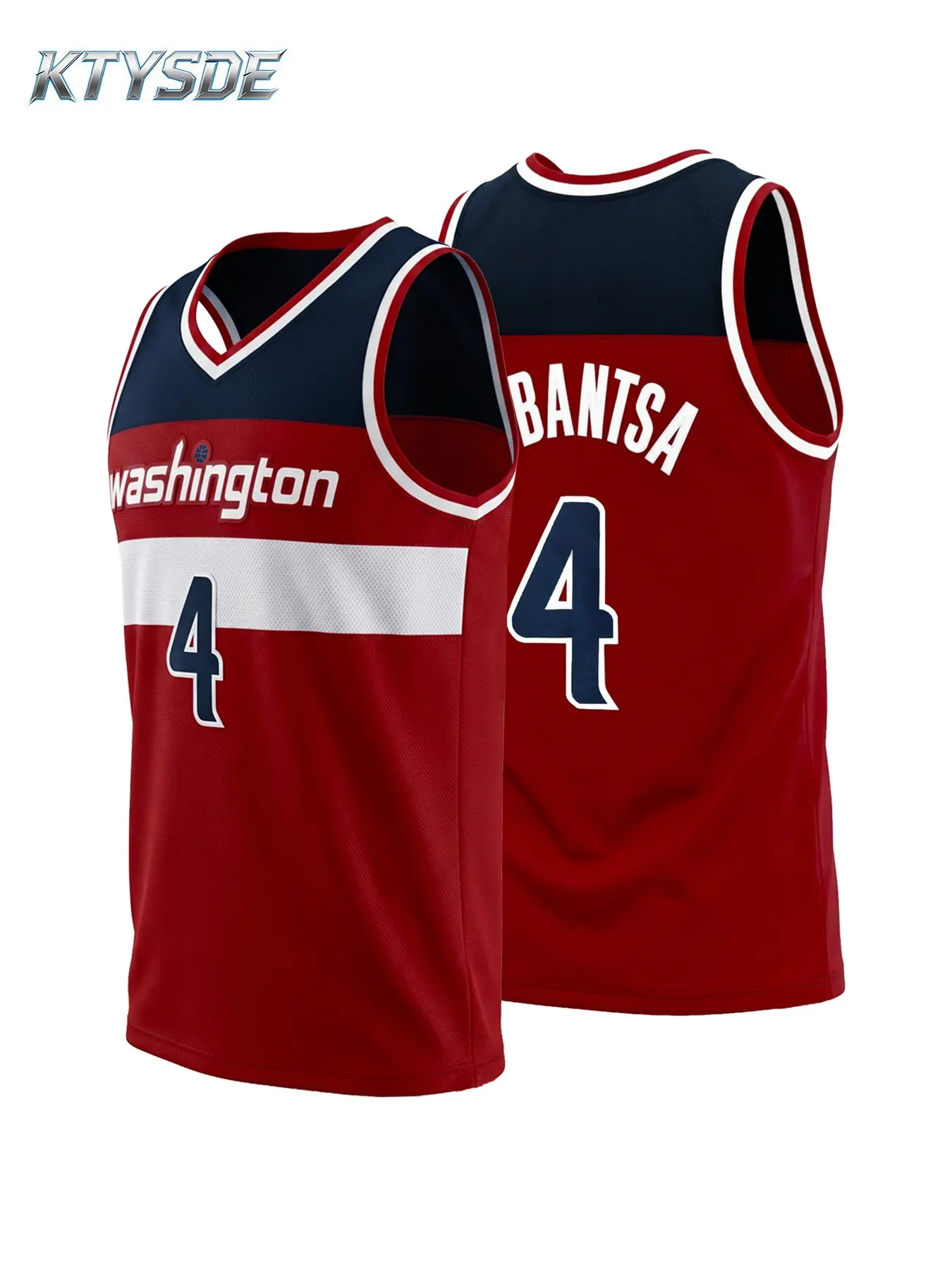 Washington #4 Embroidered Basketball Jersey Unisex Classic Basketball Uniform Sleeveless Athletic Top for Men Women