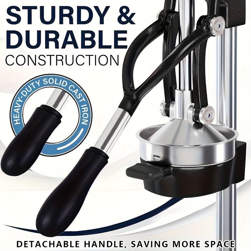 Manual Stainless Steel Juicer, 90% Juice Extraction, Gravity-Driven Hand Juicer for Oranges, Lemons, Grapefruits, Easy to Use, No Electricity Needed, Quick Juicing, Durable, Easy to Clean, Ideal for Home, Restaurant, and Breakfast Shop, Fresh Juice