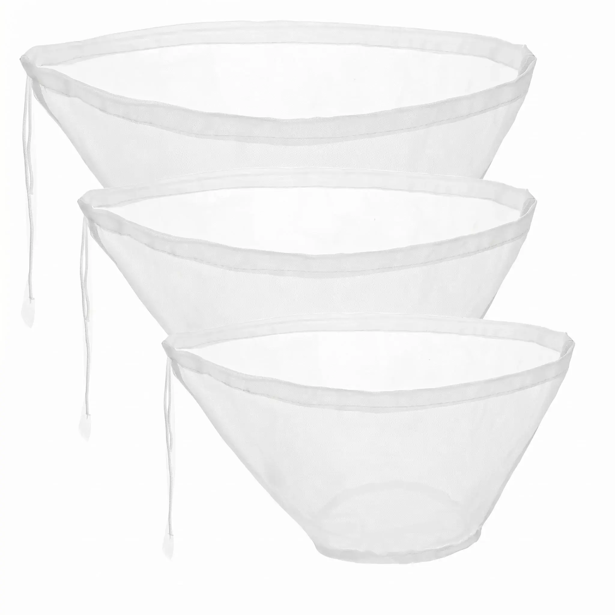 3PCS Bowl-Shaped Nylon Nut Milk Bag, Reusable Strainer Bags for Cheese Cloths Almond Milk, Tea, Juice, Yogurt, Cheesecloth Alternative, Fine Mesh Food Filter-YY1