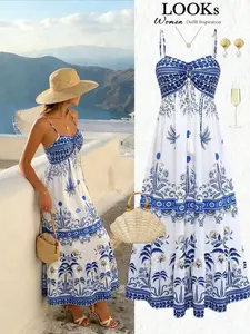 Women's Casual Tie-Back Tank Top and Comfortable Wide-Leg Straight Pants 2-Piece Set, Spring Summer Fashion
