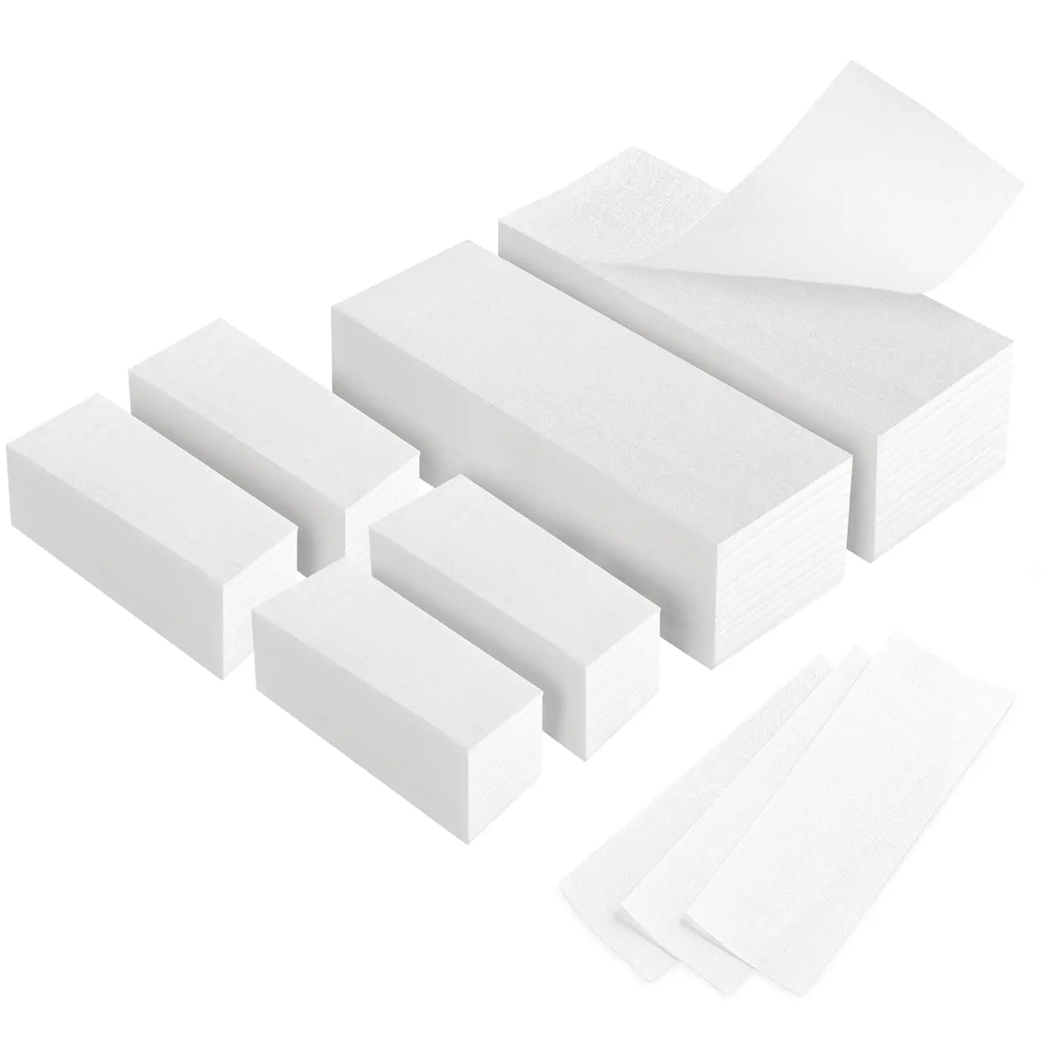 600-Count Non Woven Wax Strips, 2 Size Body and Facial Epilating Wax Strips Paper for Hair Removal, Beauty Waxing Strips for Leg Face Chest Back and Bikini