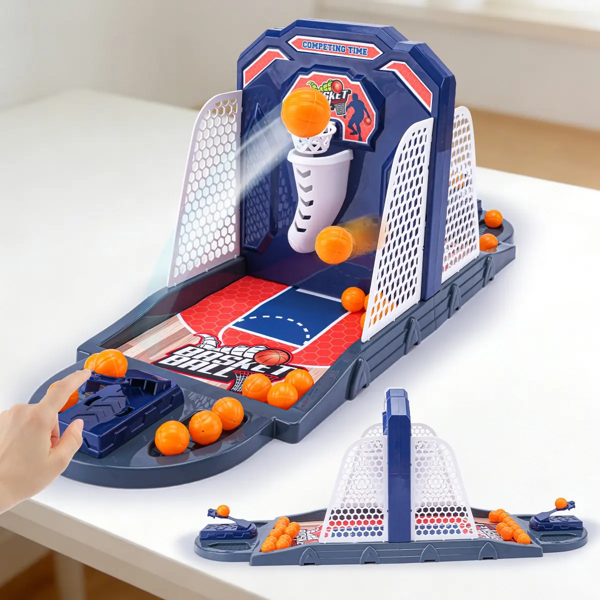 Double Person Desktop Basketball Shooting Machine, Bounce Type Shooting Toy, Parent-Child Interactive Board Game, Suitable for 3+, Christmas Birthday Gift