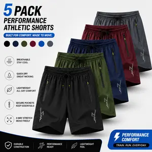 Men's Reflective Print Sporty Athletic Shorts with Zipper Pockets Drawstring Waist Quick Dry Sweat Wicking Gym Running Summer Casual