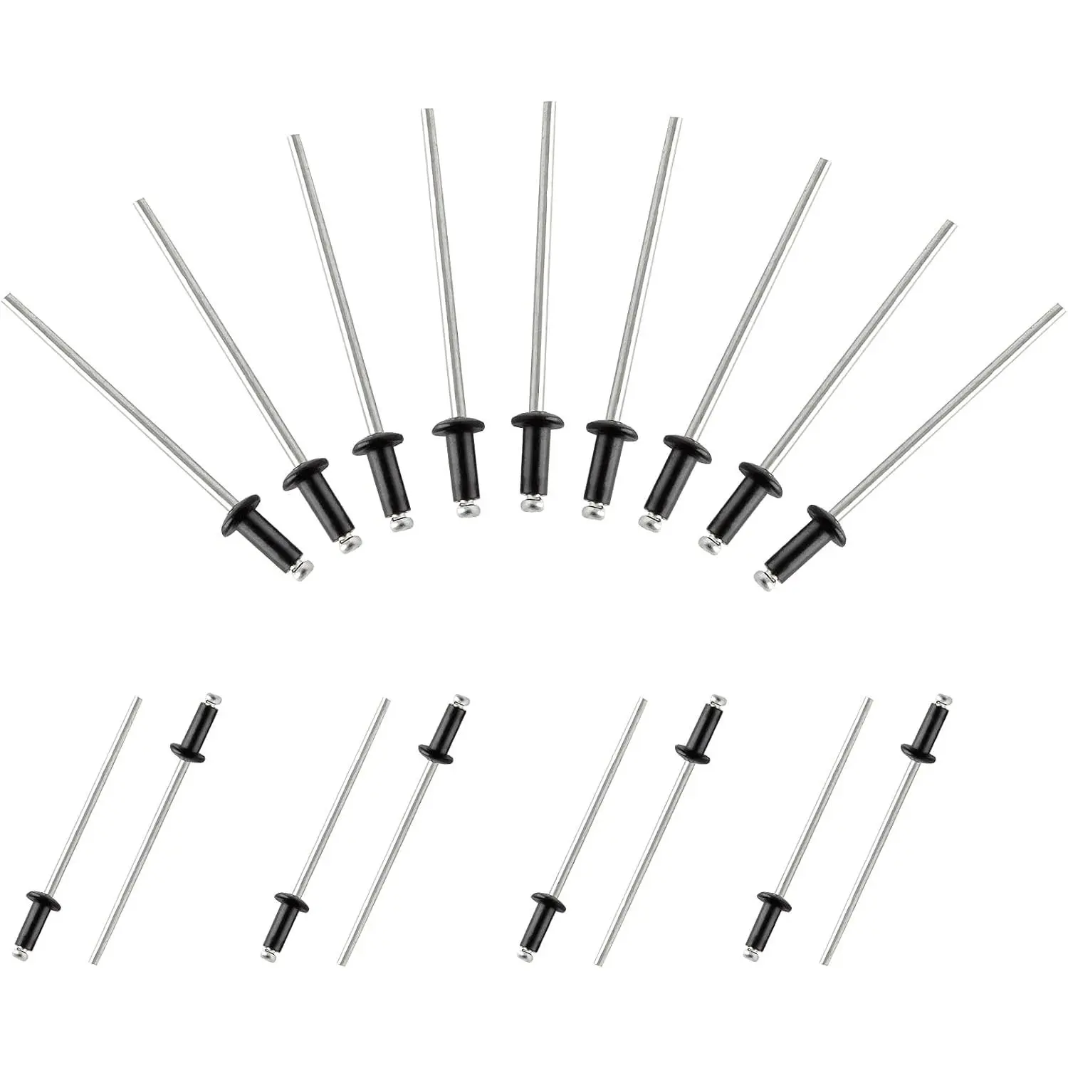 100 count 3/32" x 1/4"  Blind Rivets  | Black, Pop Rivets, Metal Boat Rivet Tool, Marine Rivets, For Kayak