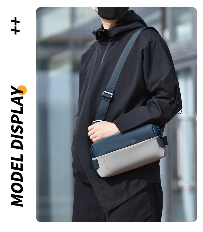 2026 New Trendy Cool Men's Bag, Crossbody Motorcycle Bag, Street Style Sports Car Crossbody Men's Bag, Waterproof Leather Chest Bag for Men